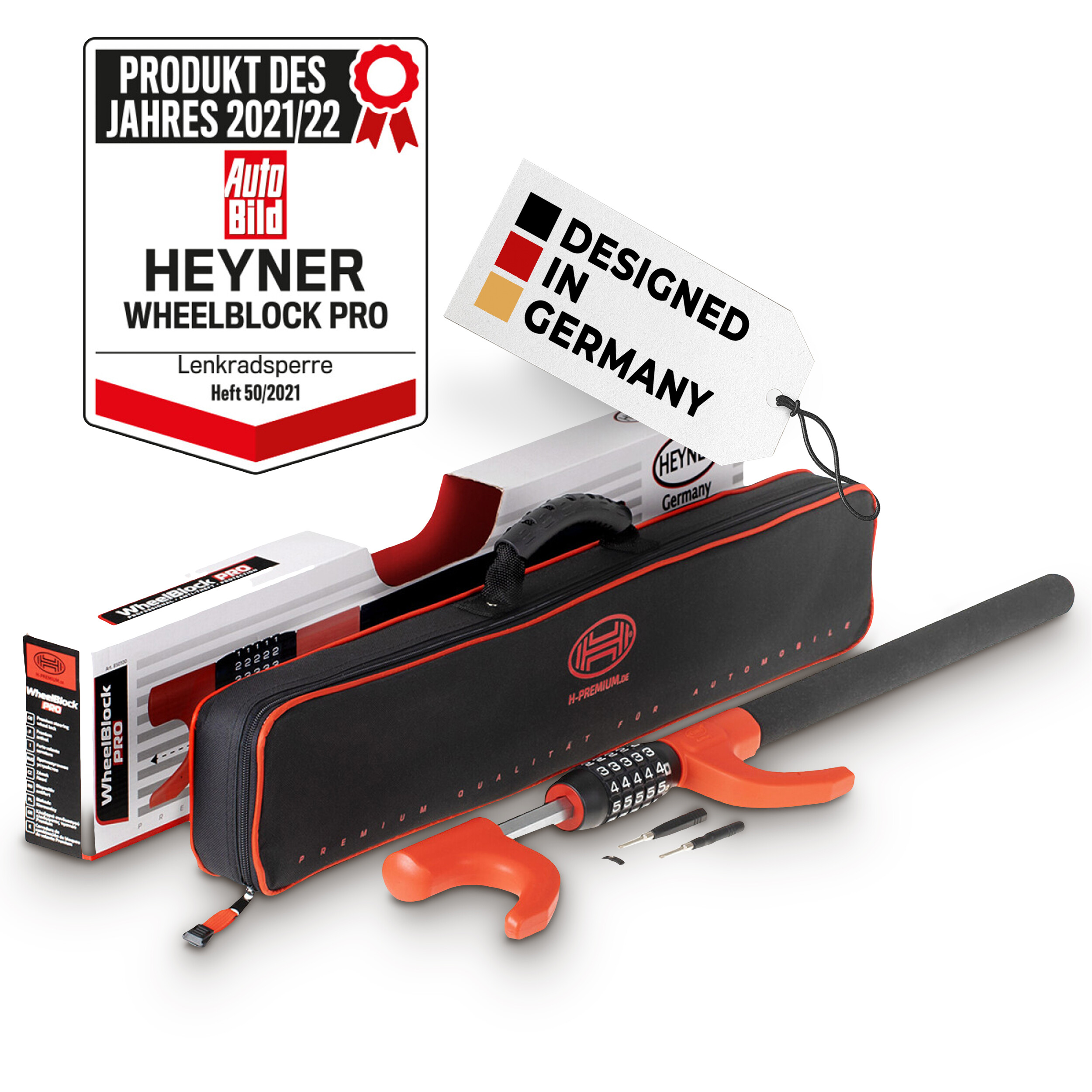 Premium Lenkradsperre Zahlenschloss | HEYNER® WheelBlock PRO Premium Lenkradsperre Zahlenschloss | HEYNER® WheelBlock PRO