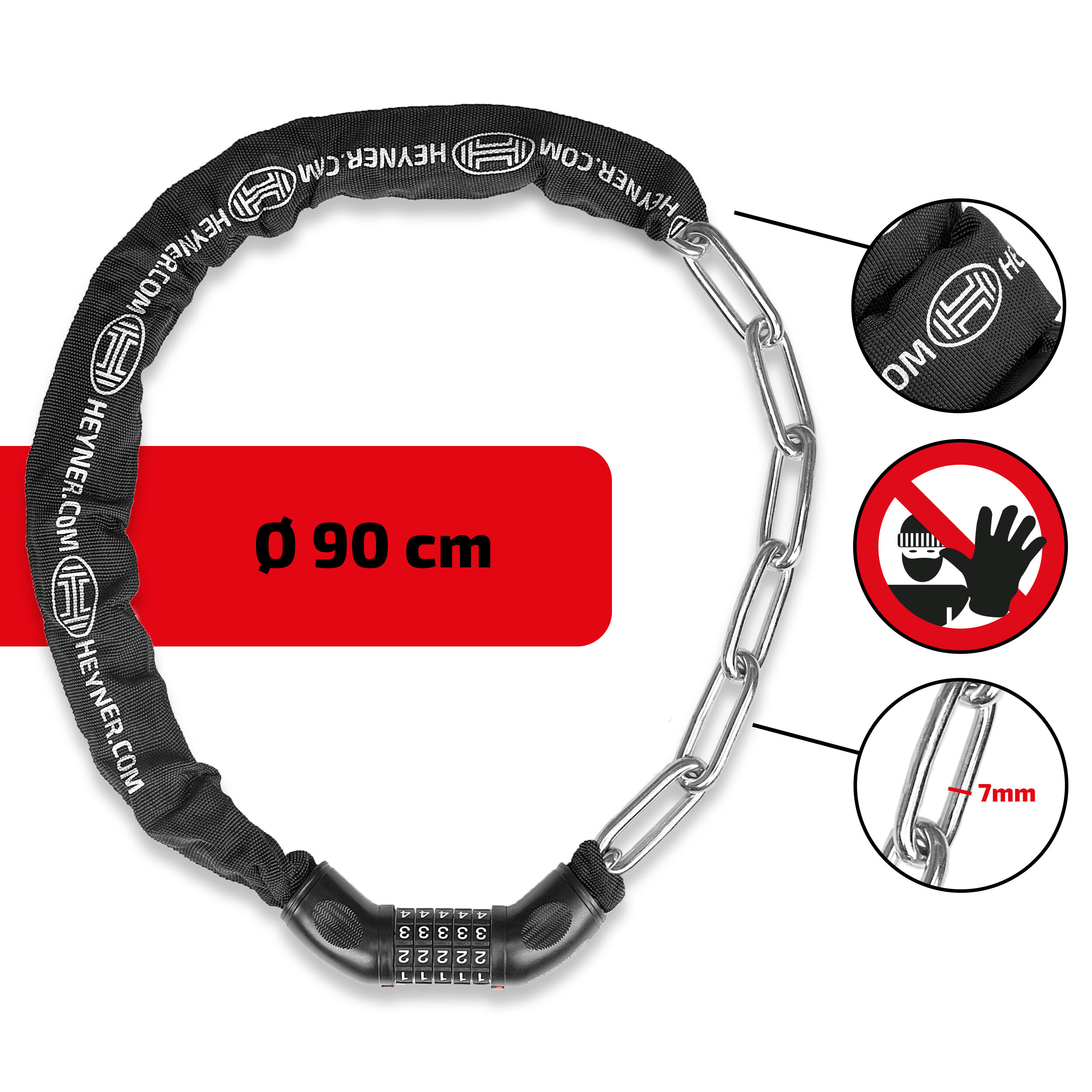 Fahrrad-Zahlenschloss | HEYNER® BICYCLE LOCK M