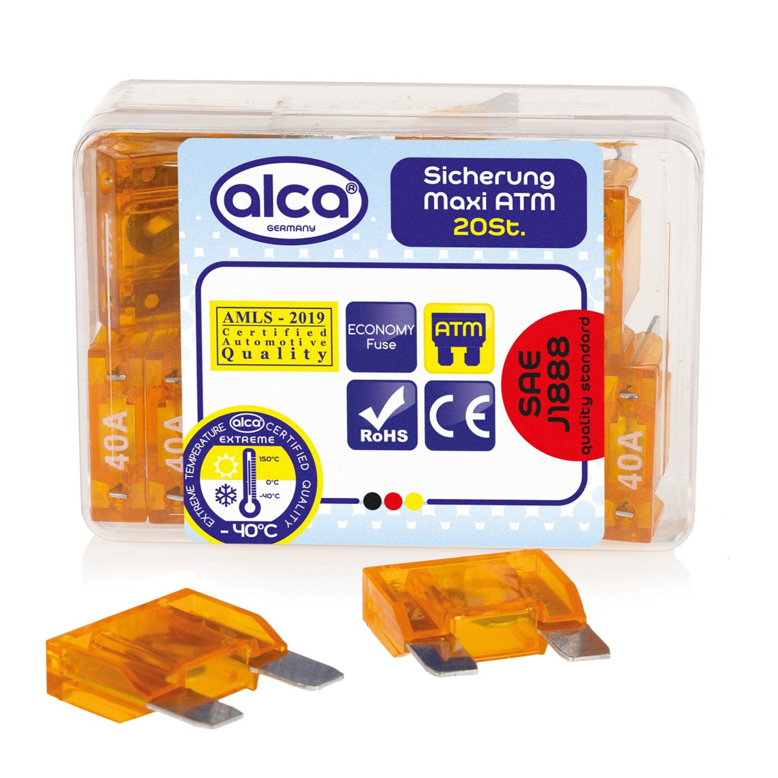 Maxi-Sicherung Economy-Box (20 Stück) | alca® Fuse ATM 40A E