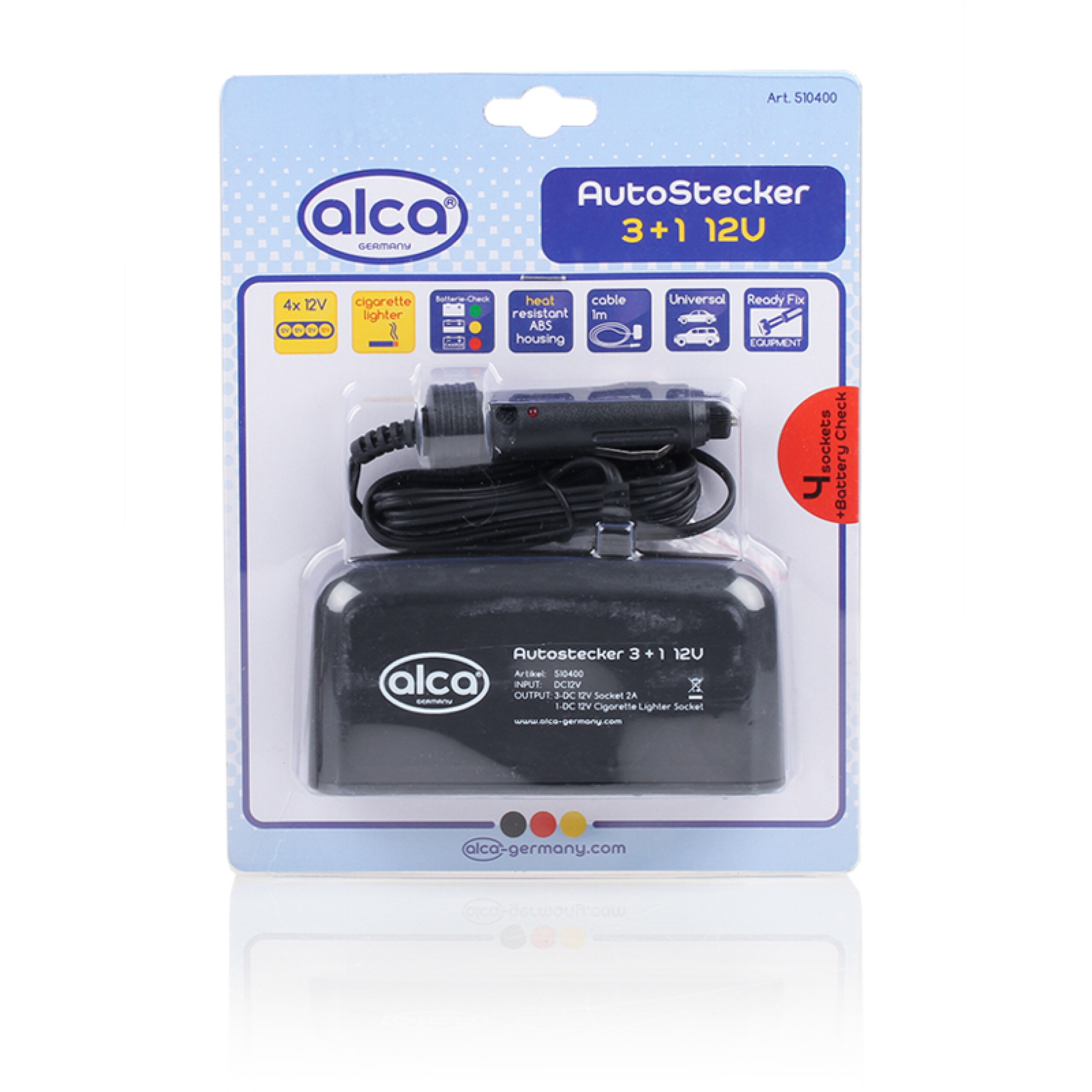 Vierfachstecker 12V | alca® Auto Stecker x4