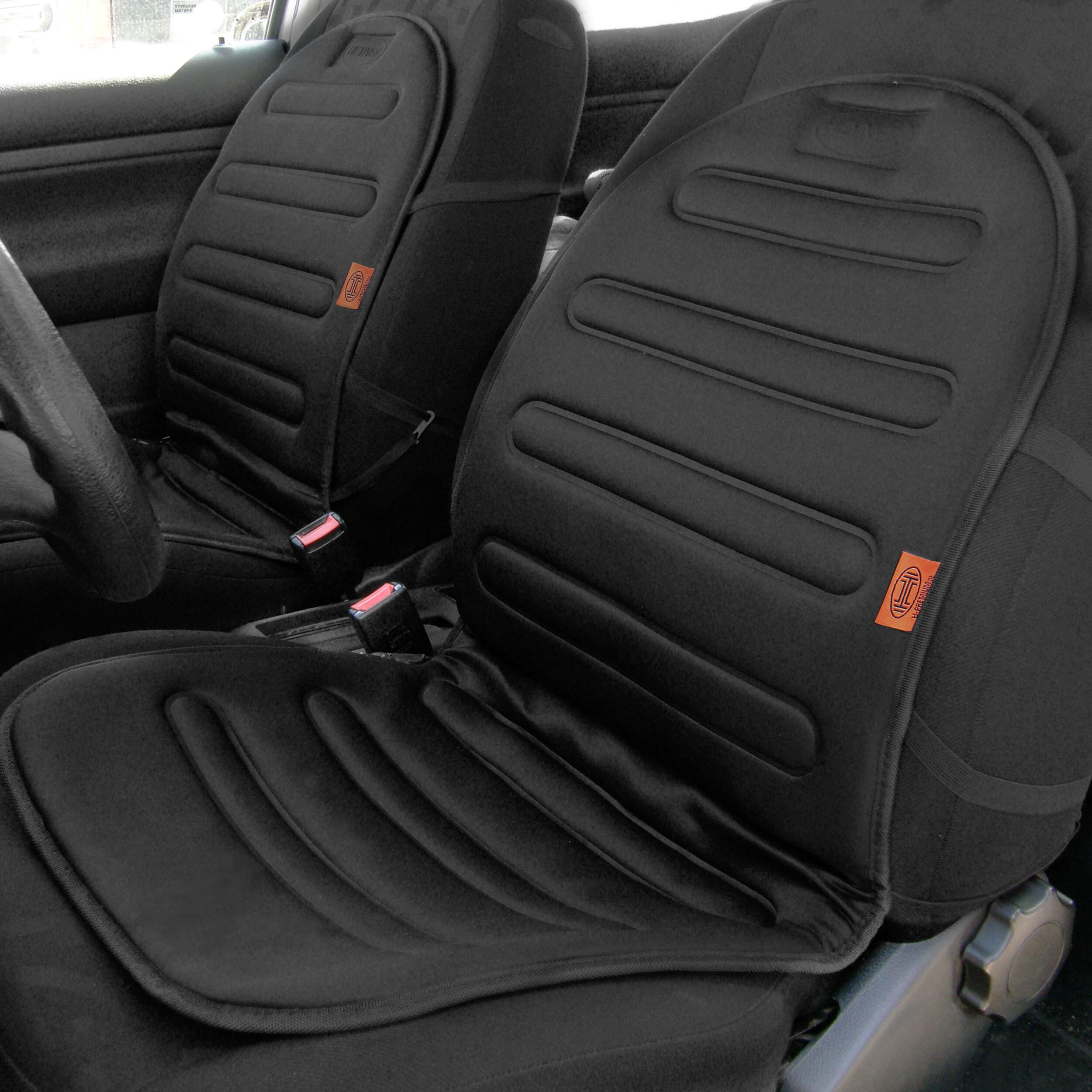 Auto-Sitzauflage beheizbar 12V schwarz | HEYNER® Warm Comfort SAFE