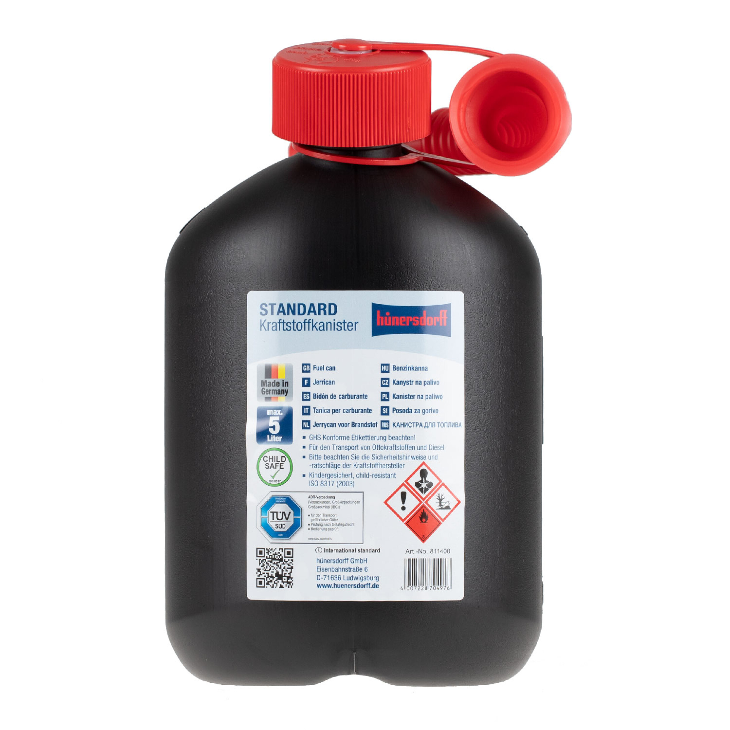 Kraftstoffkanister schwarz | alca® Petrol Can 5L