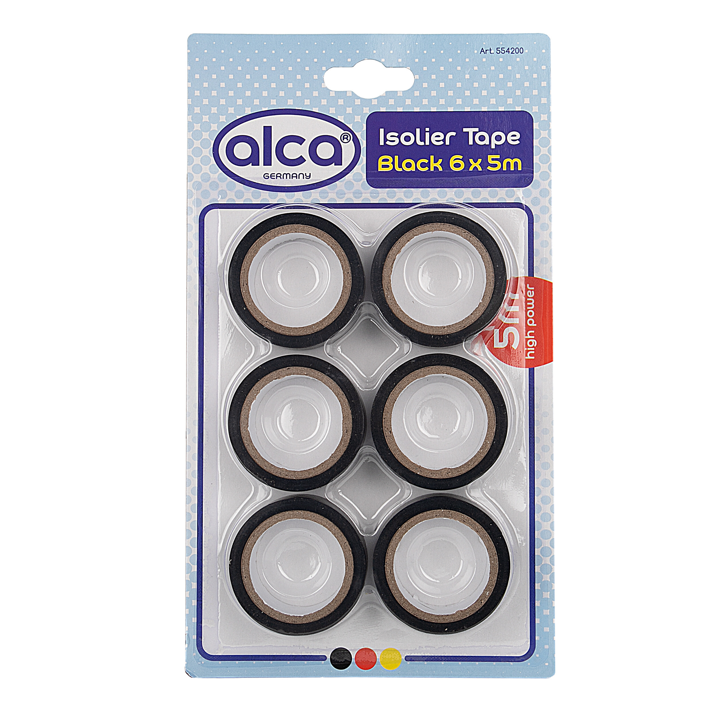 Isolierband 6 Stück (6 x 5 m) | alca® Isolier Tape black