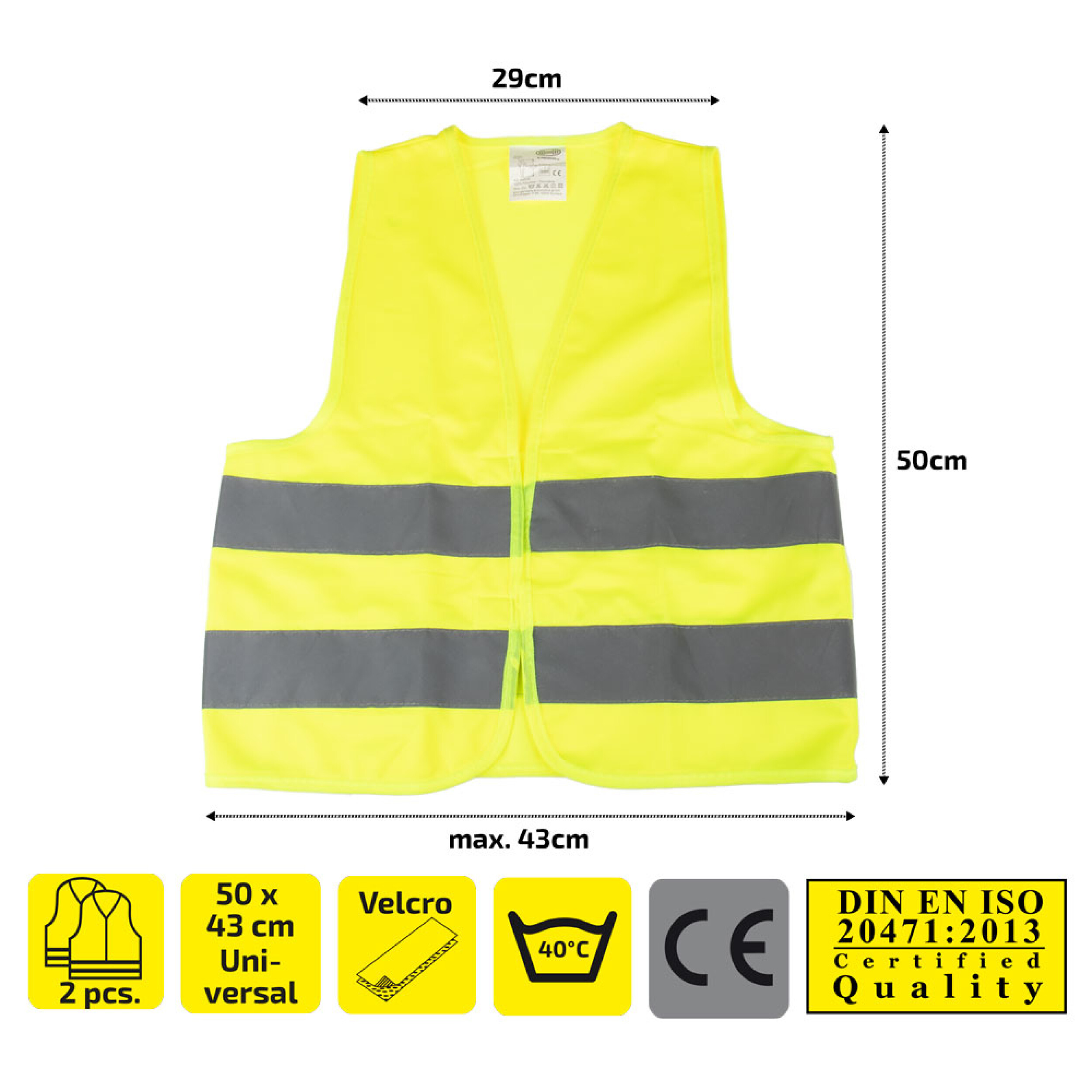 Warnweste gelb (2er-Set) Kinder / Erwachsene| HEYNER® 2x Safety Jacket Kids Warnweste gelb (2er-Set) Kinder / Erwachsene| HEYNER® 2x Safety Jacket Kids