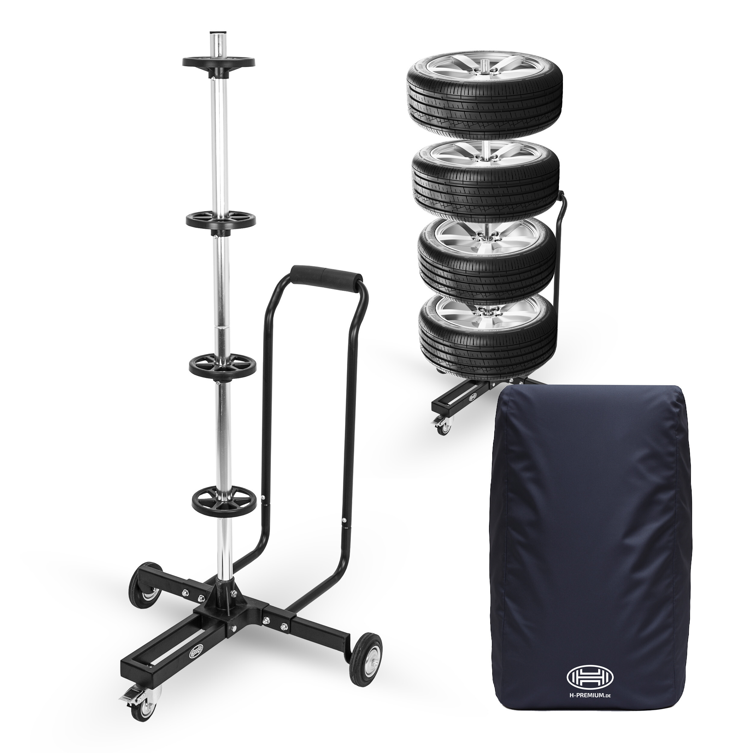 Premium Felgenbaum - fahrbar mit Griff | HEYNER® WheelTrolley XL