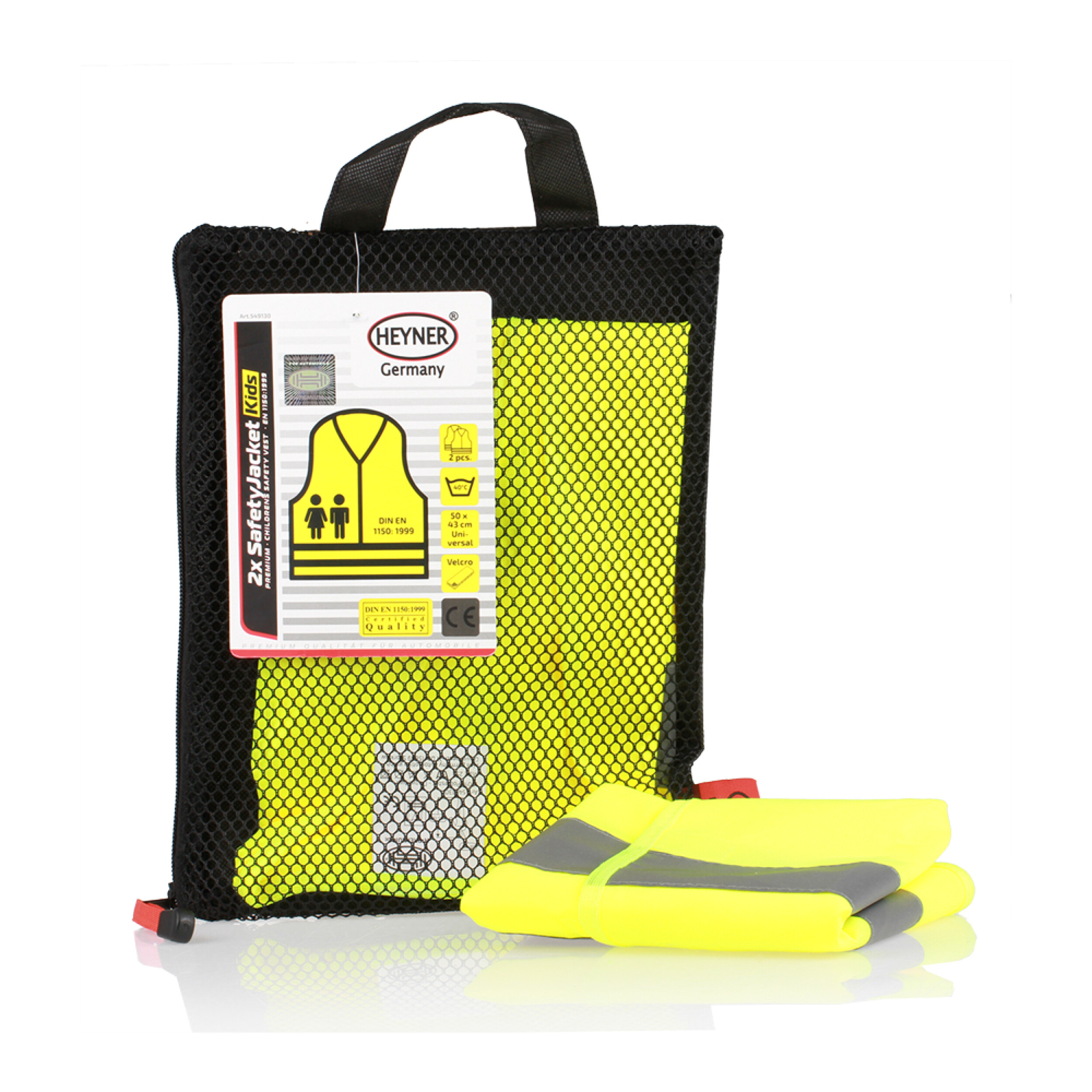 Warnweste gelb (2er-Set) Kinder / Erwachsene| HEYNER® 2x Safety Jacket Kids Warnweste gelb (2er-Set) Kinder / Erwachsene| HEYNER® 2x Safety Jacket Kids