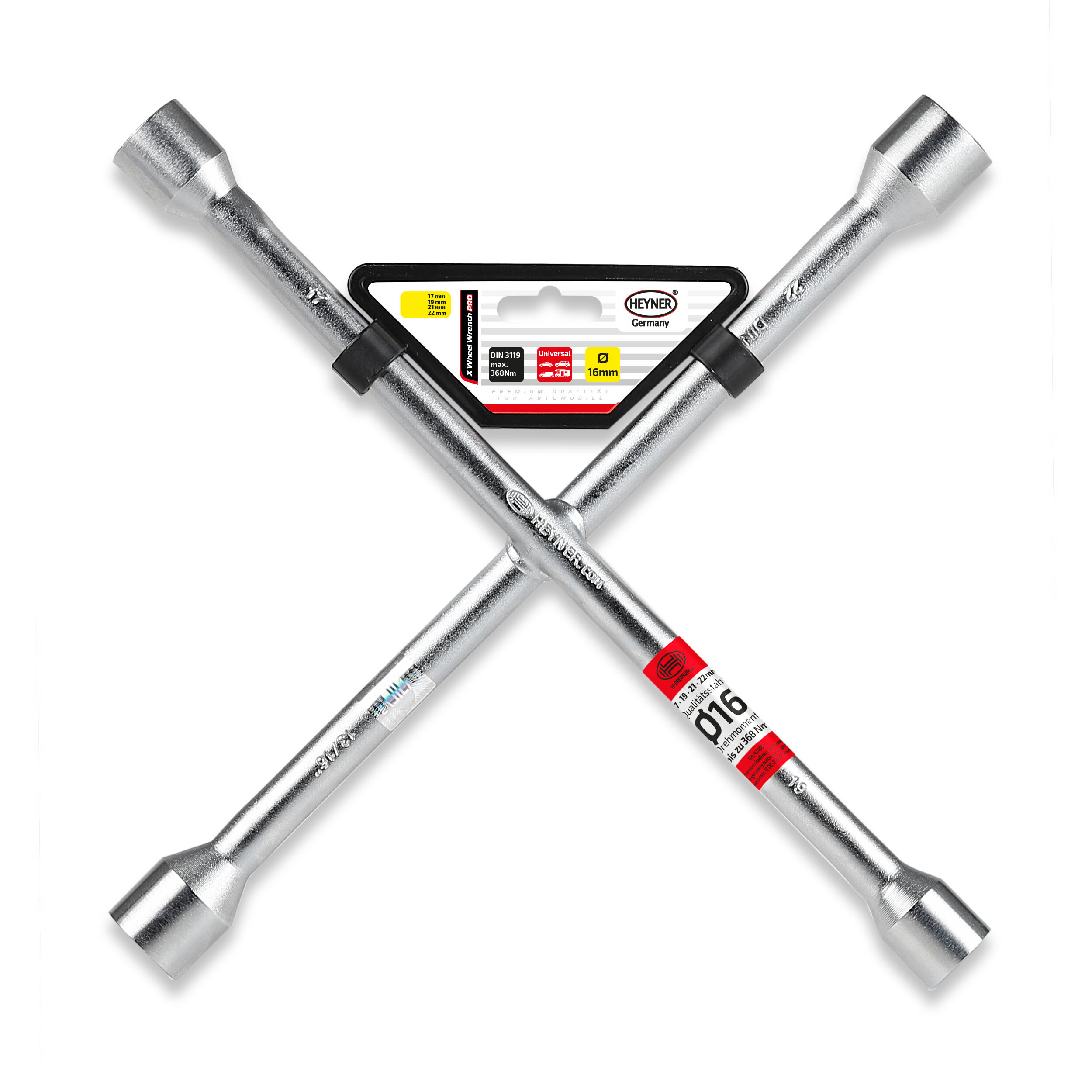 Radkreuzschlüssel chrome | HEYNER® X-Wheel Wrench PRO