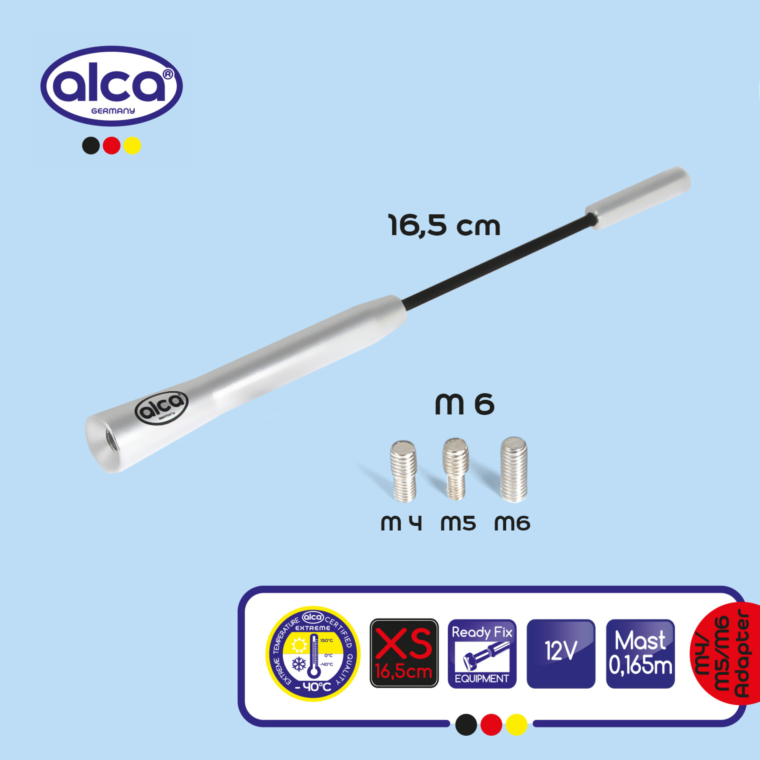 Universal Antennen-Ersatzstab | alca® Antenne Replacement XS chrome