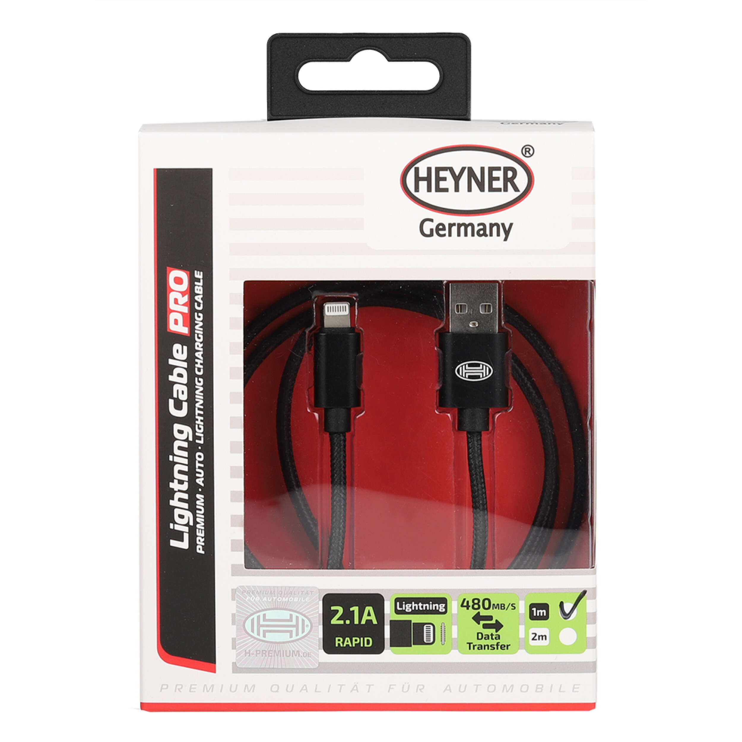 Apple Ladekabel Nylon (1 m) | HEYNER® Lightning USB Cable PRO