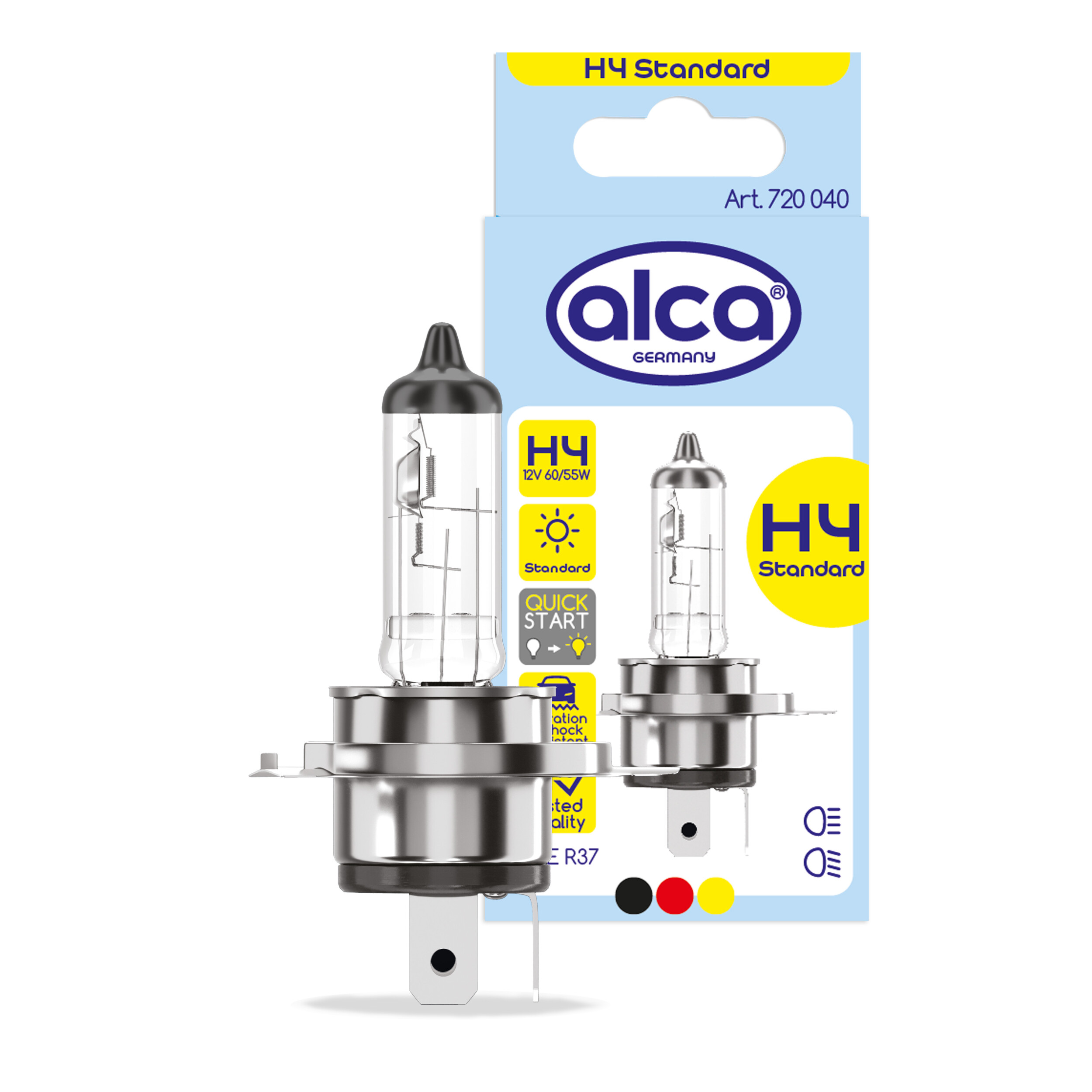 Halogenlampe H4 12V (60W) | alca® H4 Halogenlampe H4 12V (60W) | alca® H4