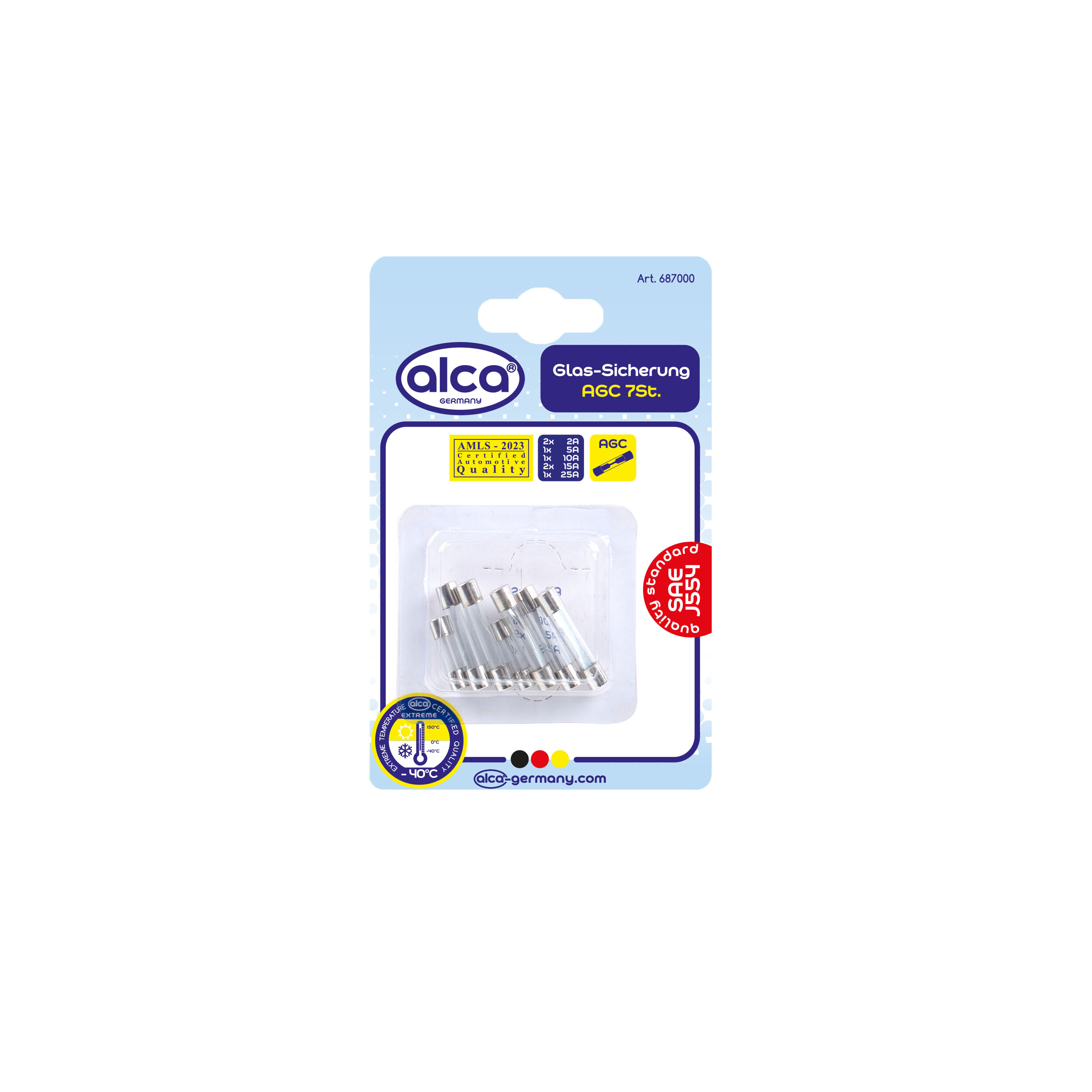 Glas-Sicherungen 7er-Set | alca® Fuse AGC Set M
