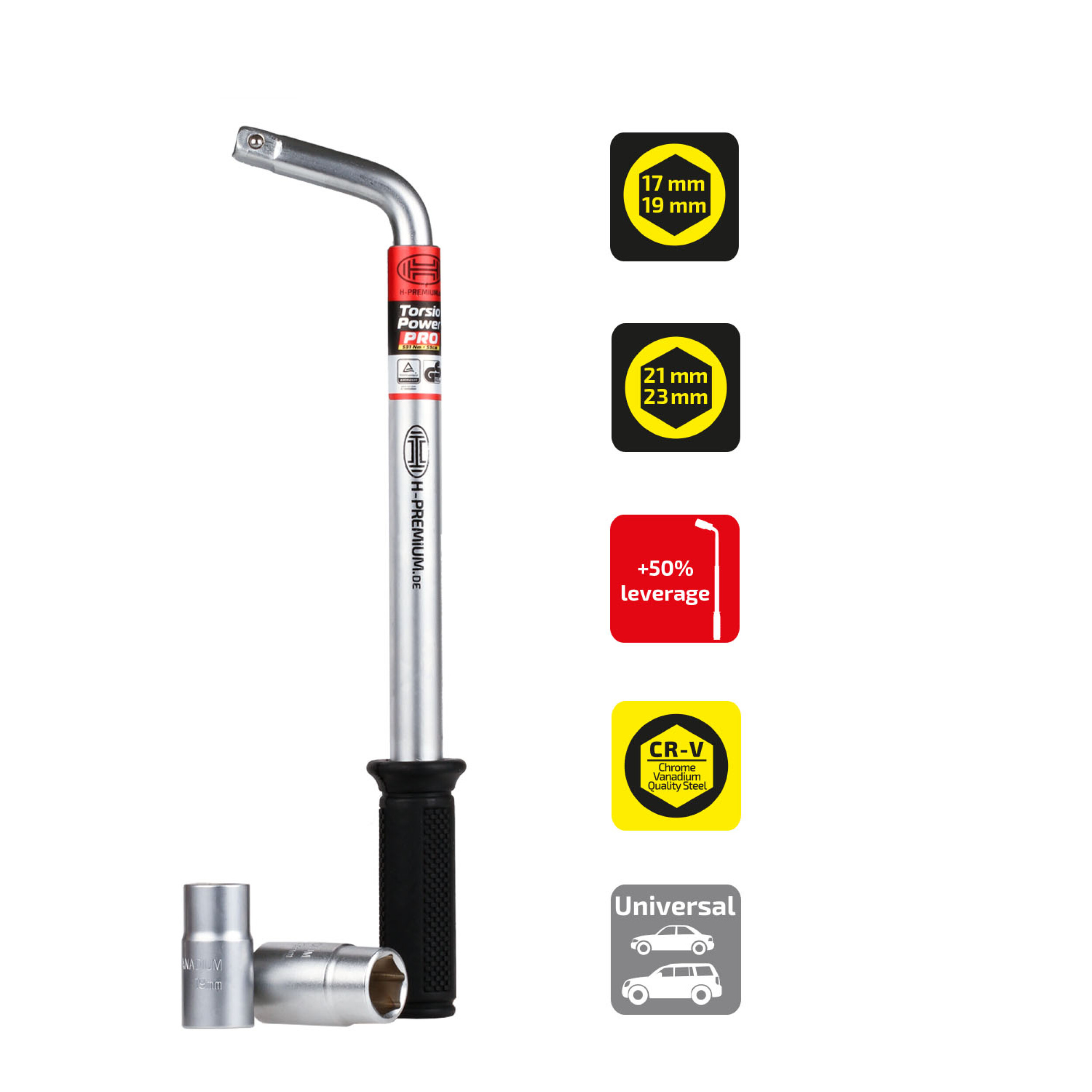 Radmutterschlüssel Multi-Size | HEYNER® Torsio Power PRO
