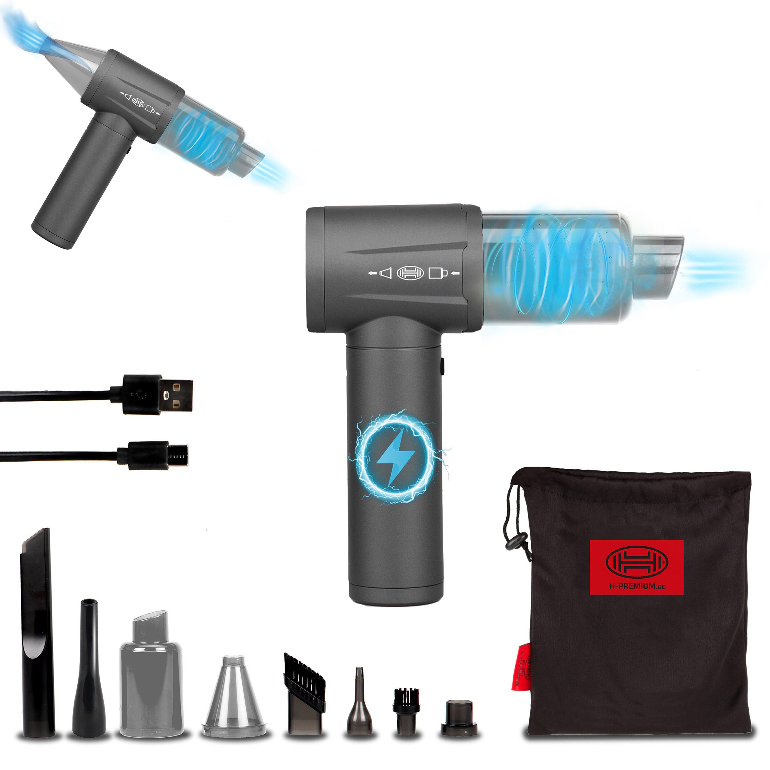 Premium Akku Staubsauger 6.000 Pa | HEYNER® 2in1 VacuDuster Pro