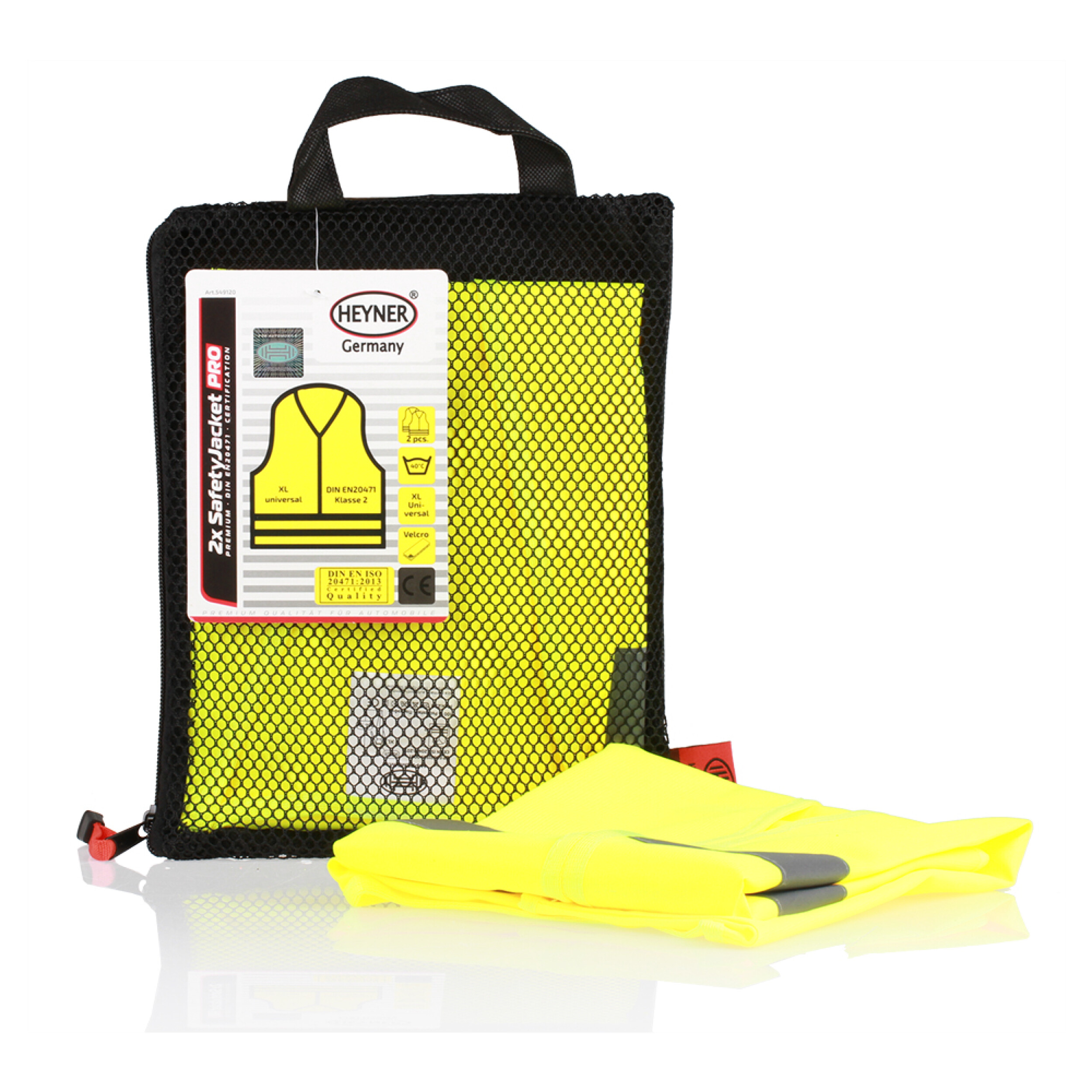 Safety vest yellow (set of 2) children / adults| HEYNER® 2x Safety Jacket Kids