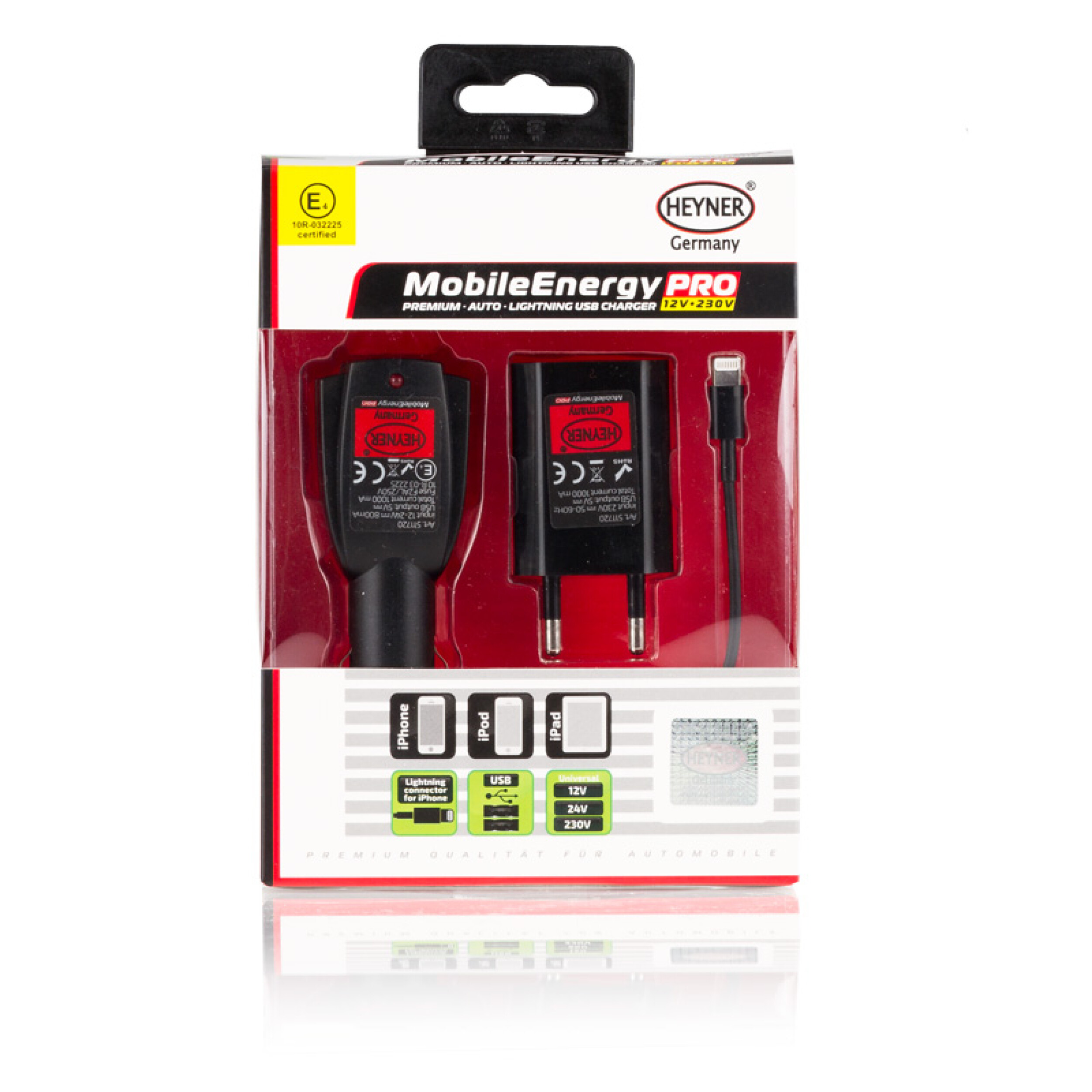 Ladegerät iPhone 3in1 +230V | HEYNER®